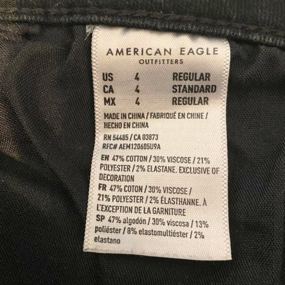 American Eagle Black Next Level Stretch Distressed Skinny Jeans - Picture 10 of 10